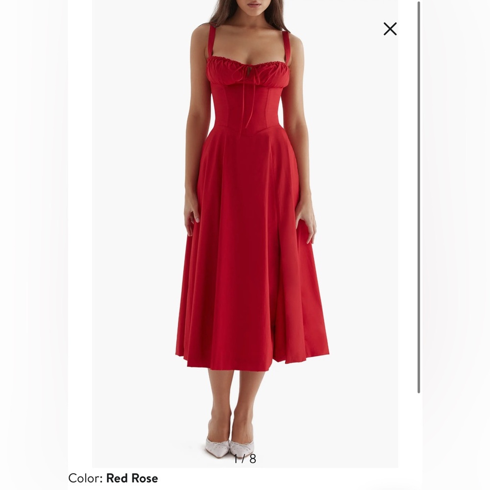 House of CB Red Rose Midi Dress